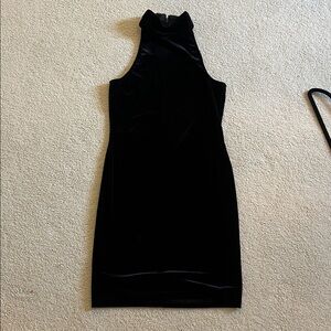 1. State Black Velvet Halter Dress